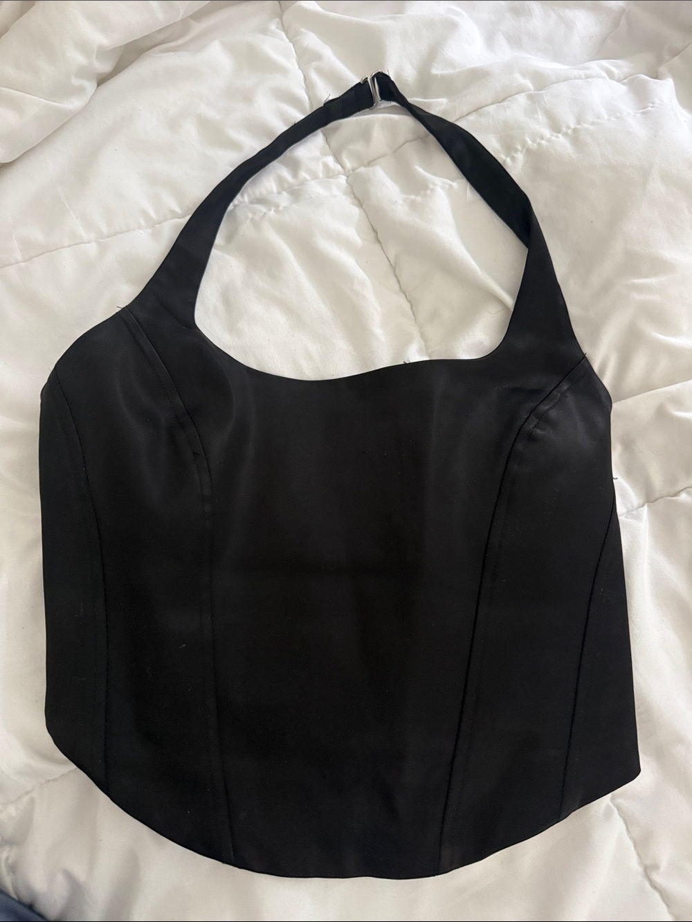 Aritzia Wilfred Black Halter Bustier Top
